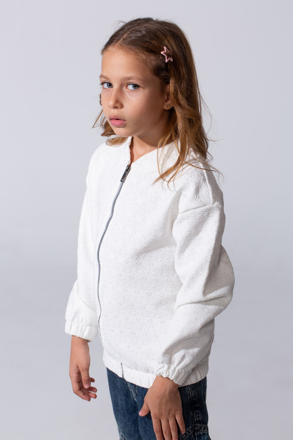 Girl's Full Zip Slim Fit Long Sleeve Sweatshirt