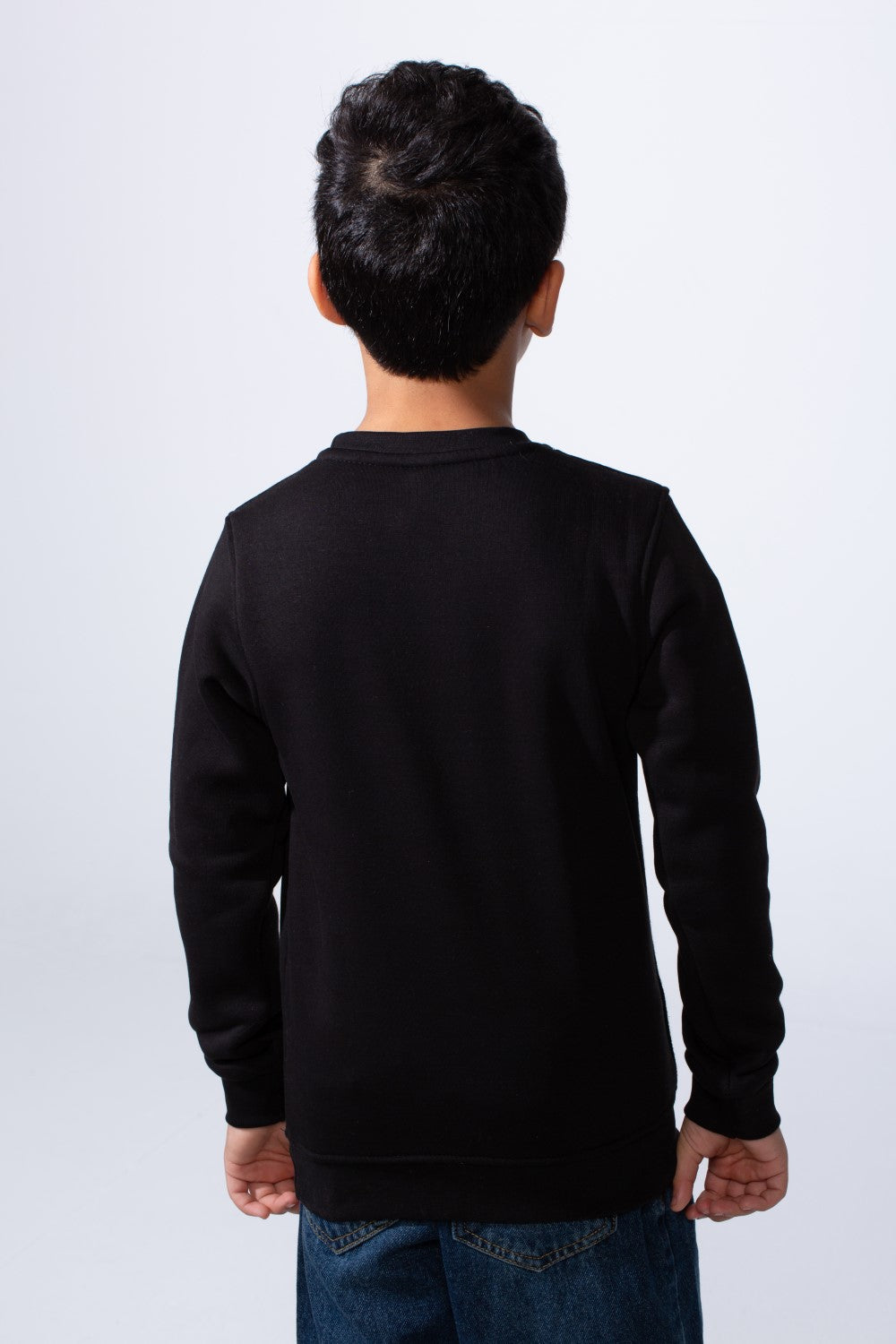 Boy’s Slim Fit Melton Asymmetric Panel Crewneck Sweatshirt