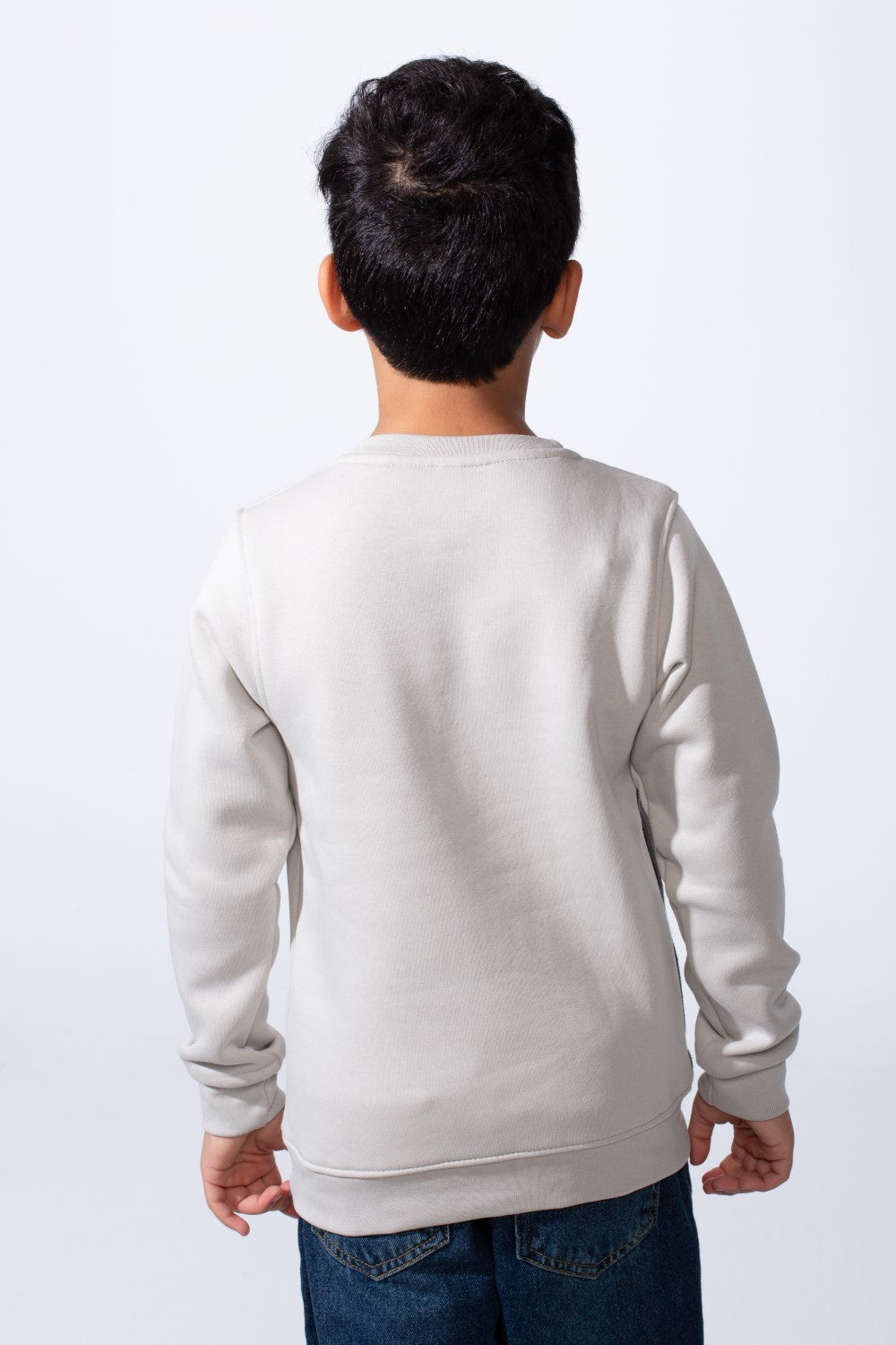 Boy’s Slim Fit Melton Asymmetric Panel Crewneck Sweatshirt