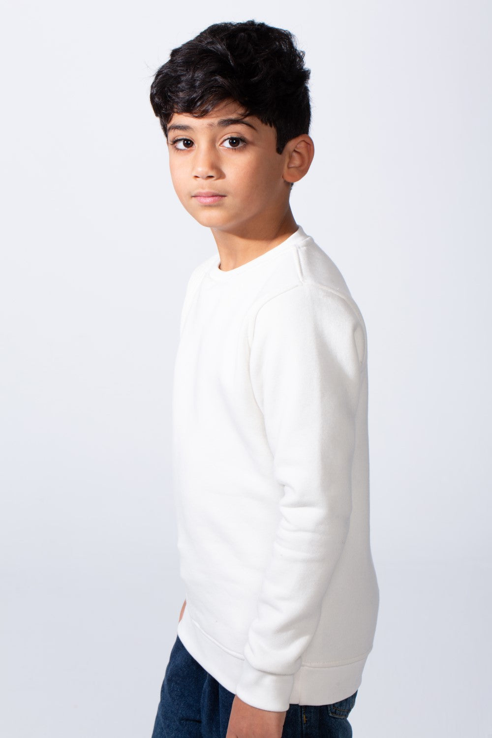 Boy’s Slim Fit Melton Asymmetric Panel Crewneck Sweatshirt