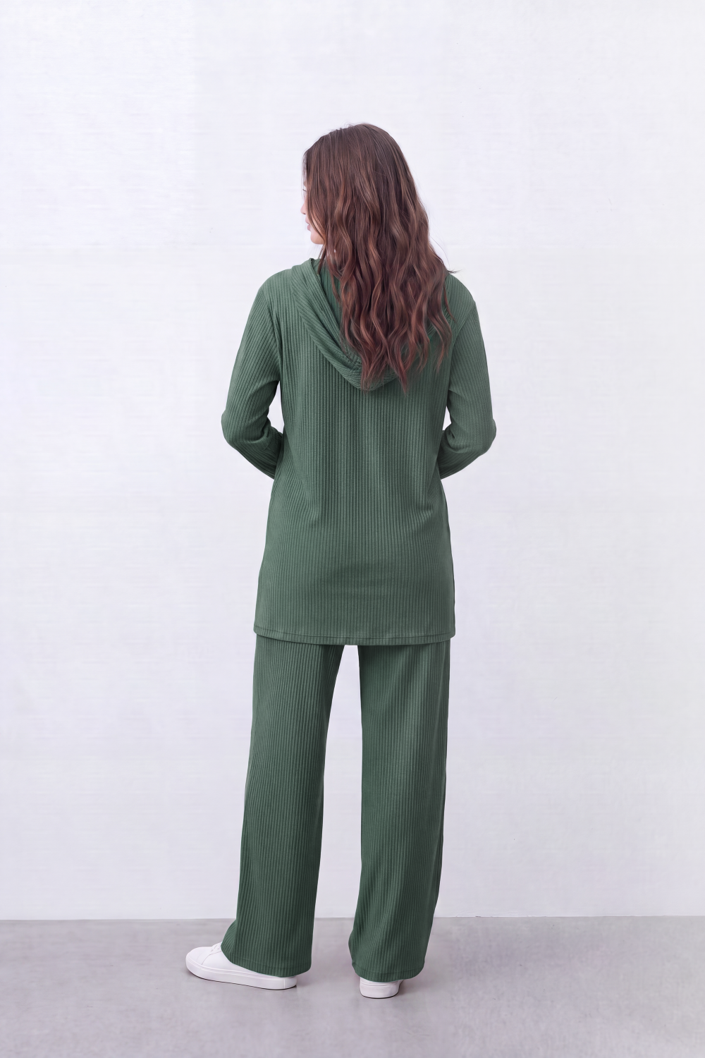 Women’s Tomato Store Rib Lounge Co-Ord Set Vertical Cord Texture Across The Full Look Hood Outfit