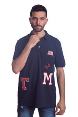 Men's Tomato Store Pique Polo Shirt Varsity Patchwork Graphics Flag Chest Detail Classic Collar