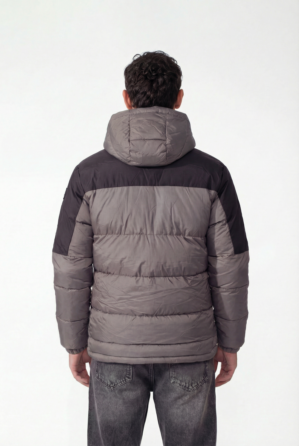 Men's Two-Tone Hooded Waterproof Full Zip Jacket