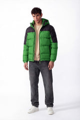 Men's Two-Tone Hooded Waterproof Full Zip Jacket