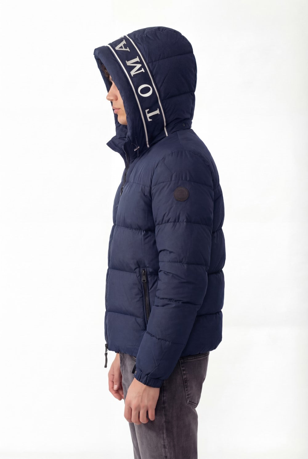 Men's Tomato Print Puffer Waterproof Hood Jacket