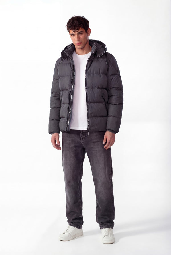 Men's Tomato Puffer Full Zip-Up Waterproof Jacket