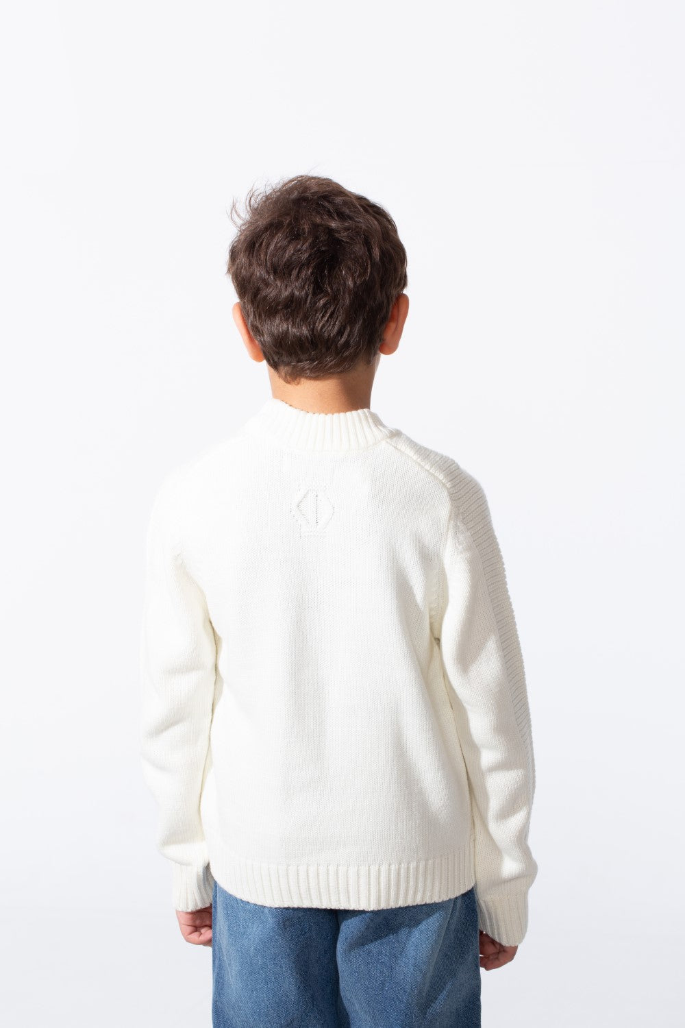 Boy's Tomato Slim Fit Knit Sweater Pullover With Round Neck And Long Sleeves In Comfortable And Modern Design