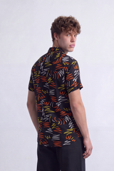 Men's Tomato Store Summer Printed Shirt Abstract Scribble Artwork Half Sleeve