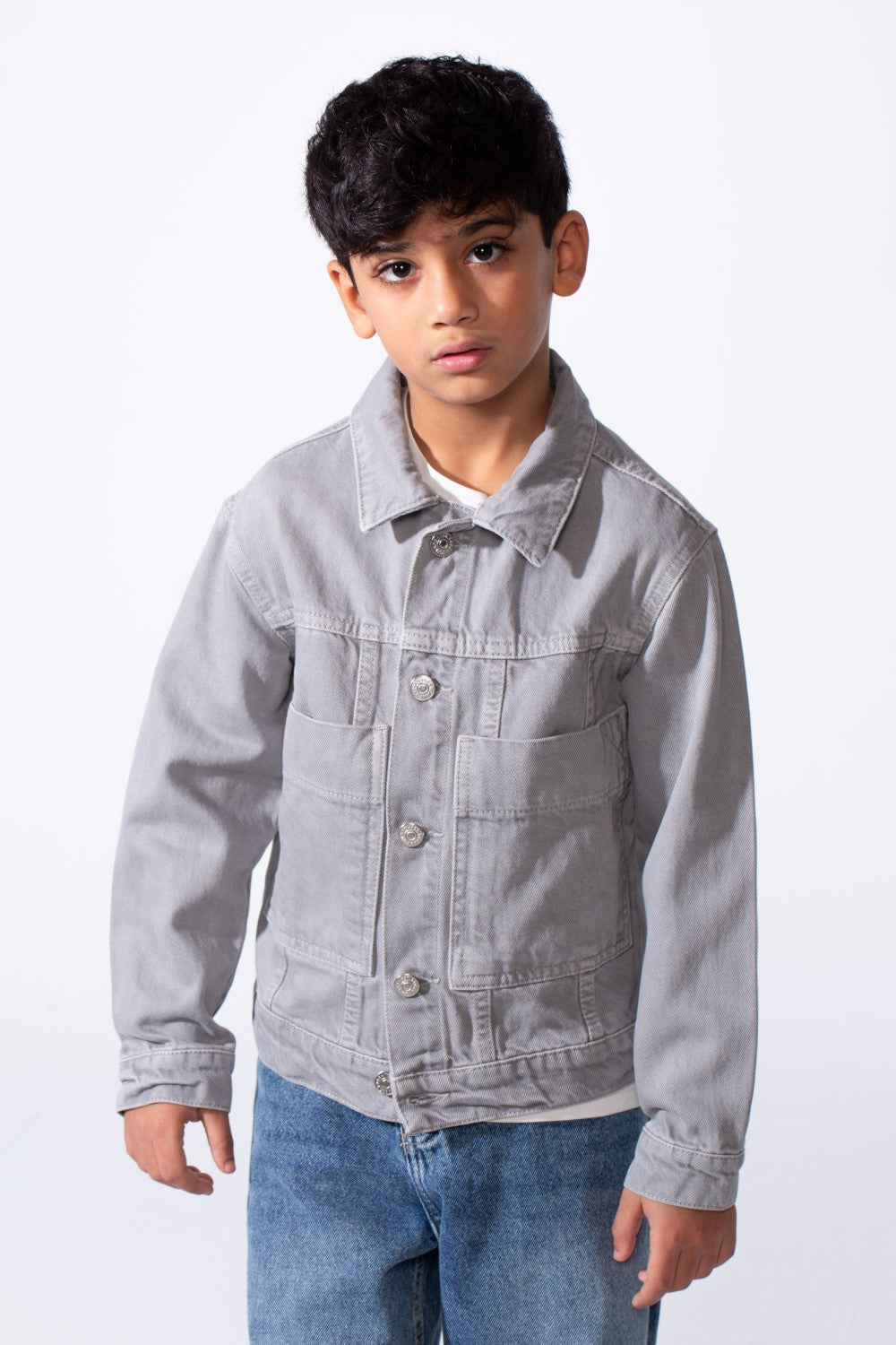 Boy’s Boxy Fit Front Pockets Denim Jeans Everyday Casual Wear Jacket