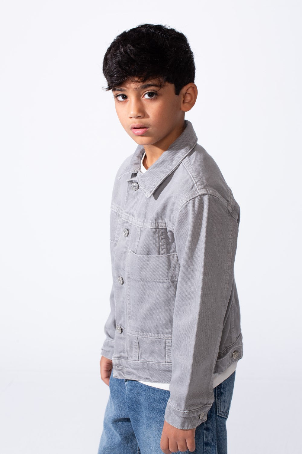 Boy’s Boxy Fit Front Pockets Denim Jeans Everyday Casual Wear Jacket