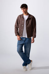 Men's Boxy Fit Jeans Denim Jacket With Pockets