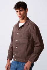 Men's Boxy Fit Jeans Denim Jacket With Pockets