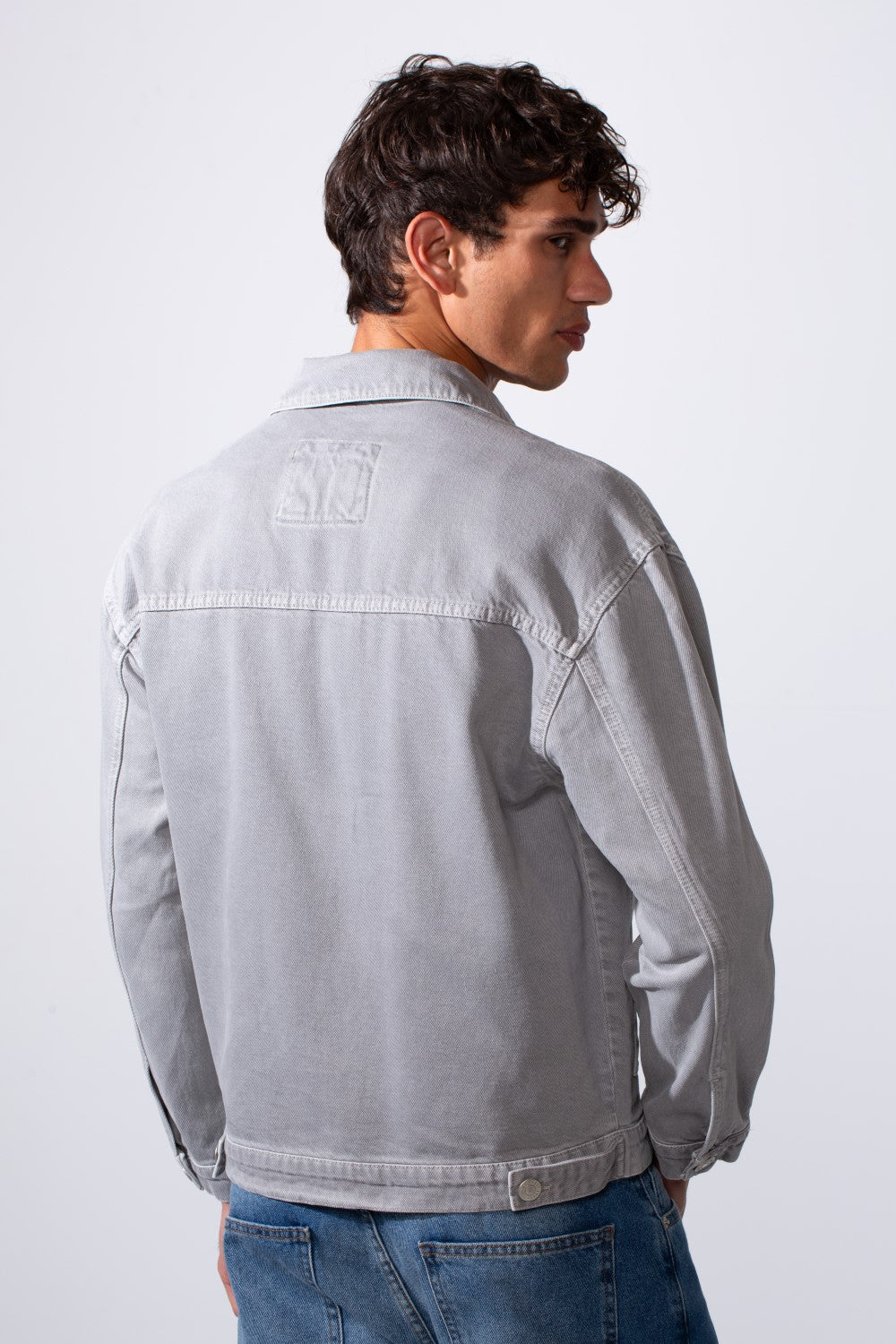 Men's Boxy Fit Jeans Denim Jacket With Pockets