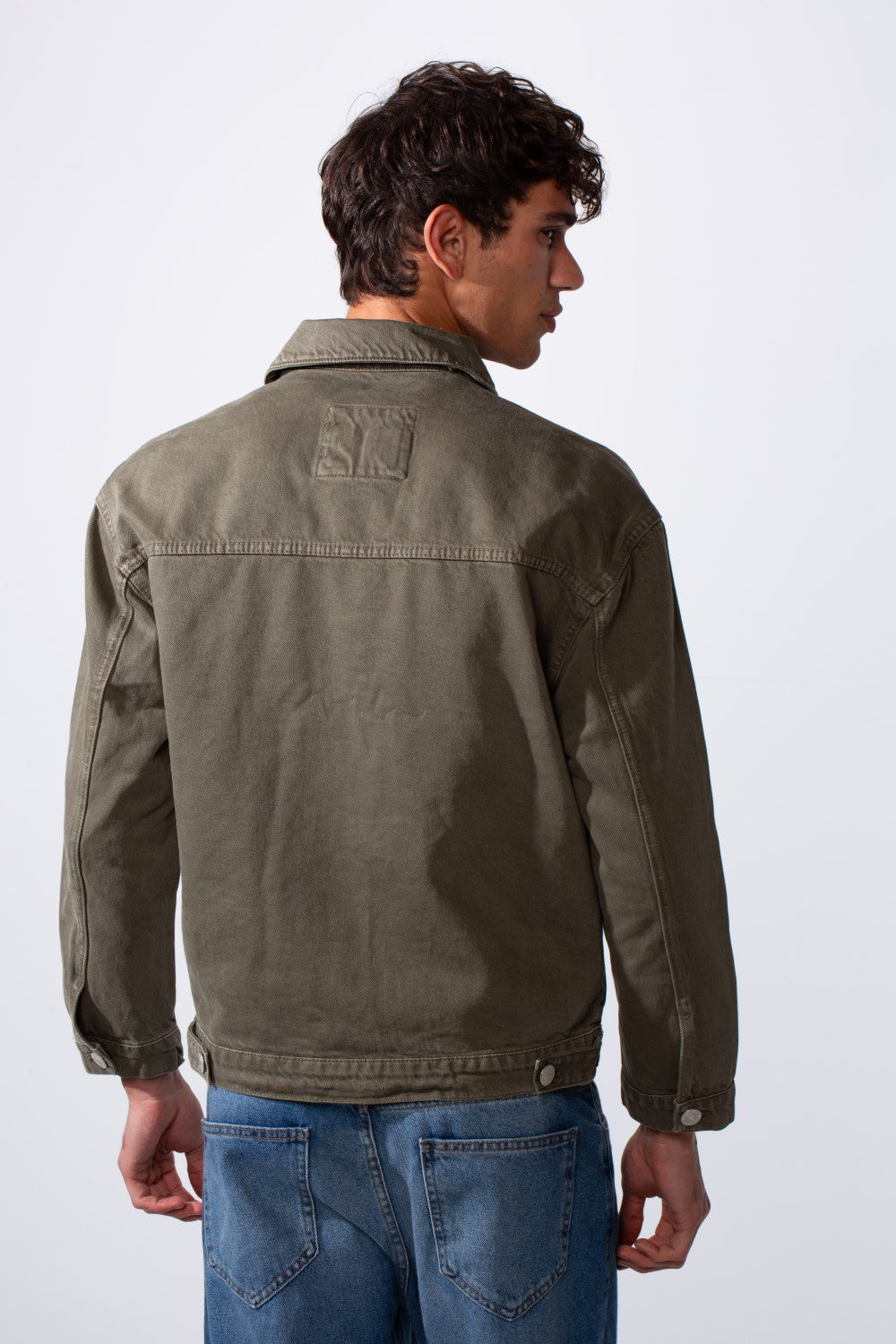 Men's Boxy Fit Jeans Denim Jacket With Pockets