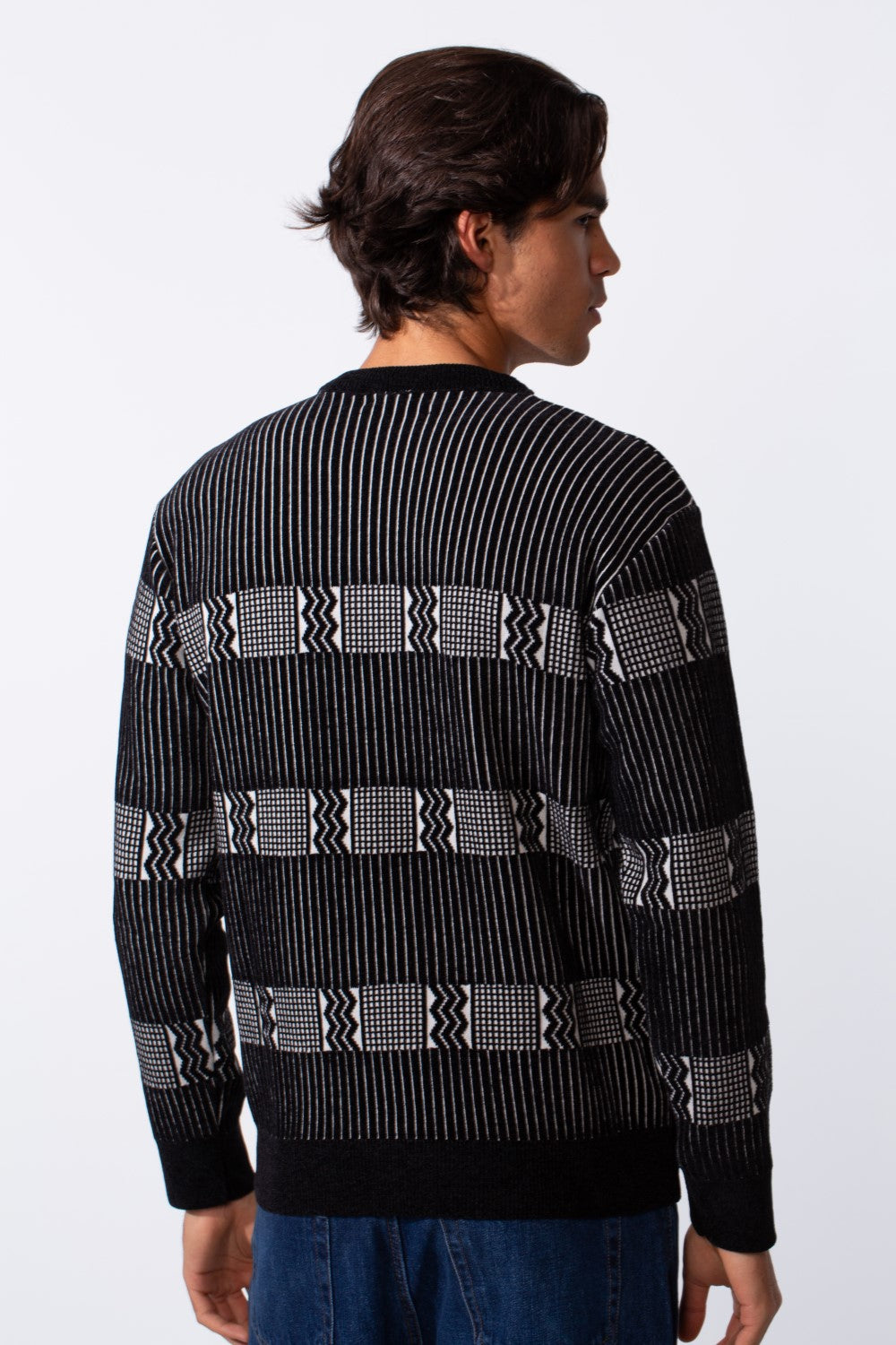 Men's Slim Fit Striped Round Neck Pullover