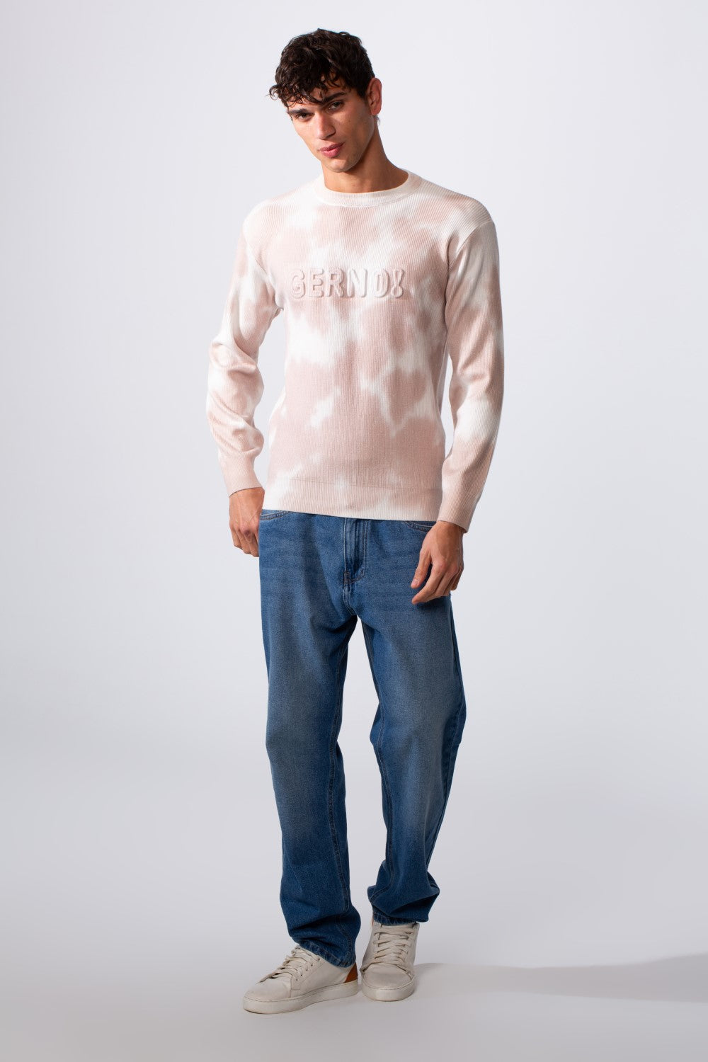 Men's Tie Dye Slim Fit Crew Neck Long Sleeve Sweatshirt