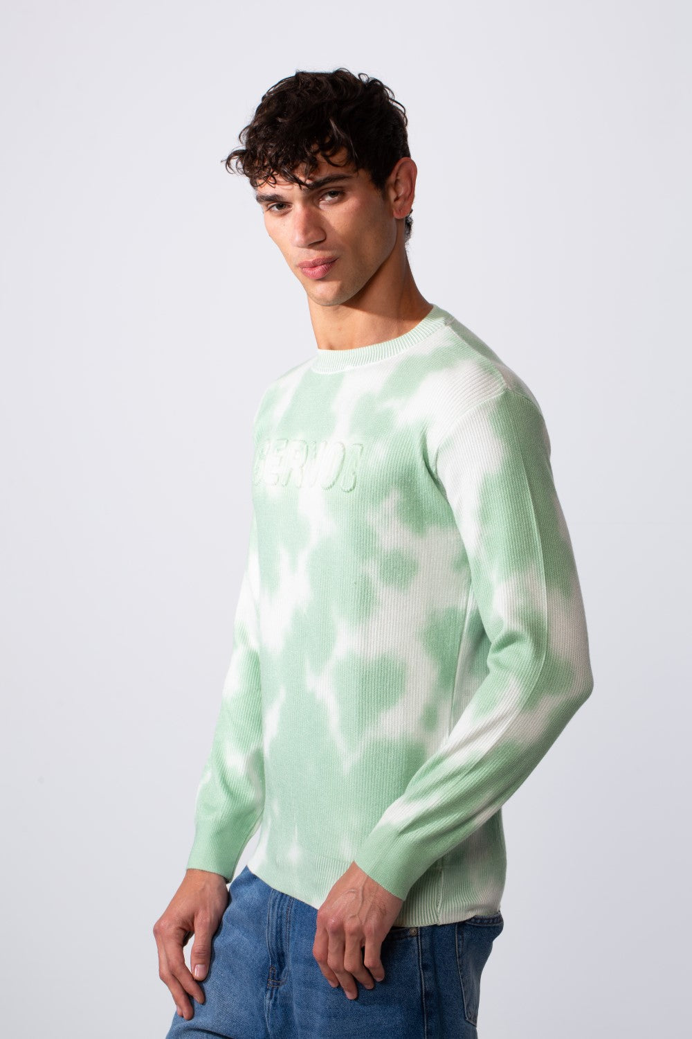 Men's Tie Dye Slim Fit Crew Neck Long Sleeve Sweatshirt