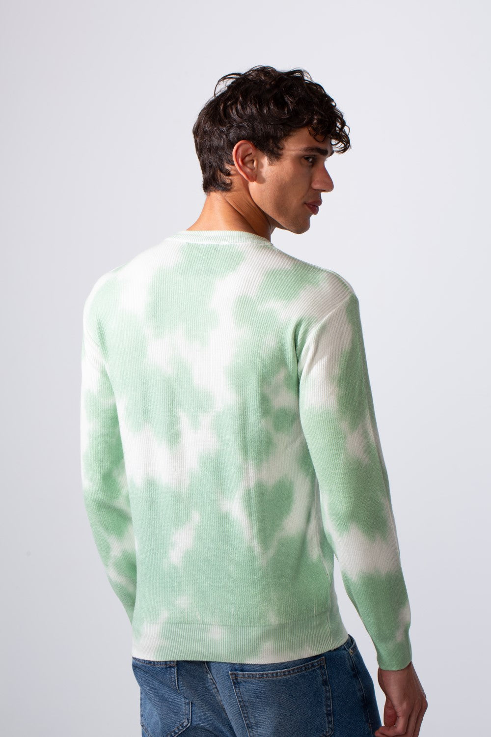Men's Tie Dye Slim Fit Crew Neck Long Sleeve Sweatshirt