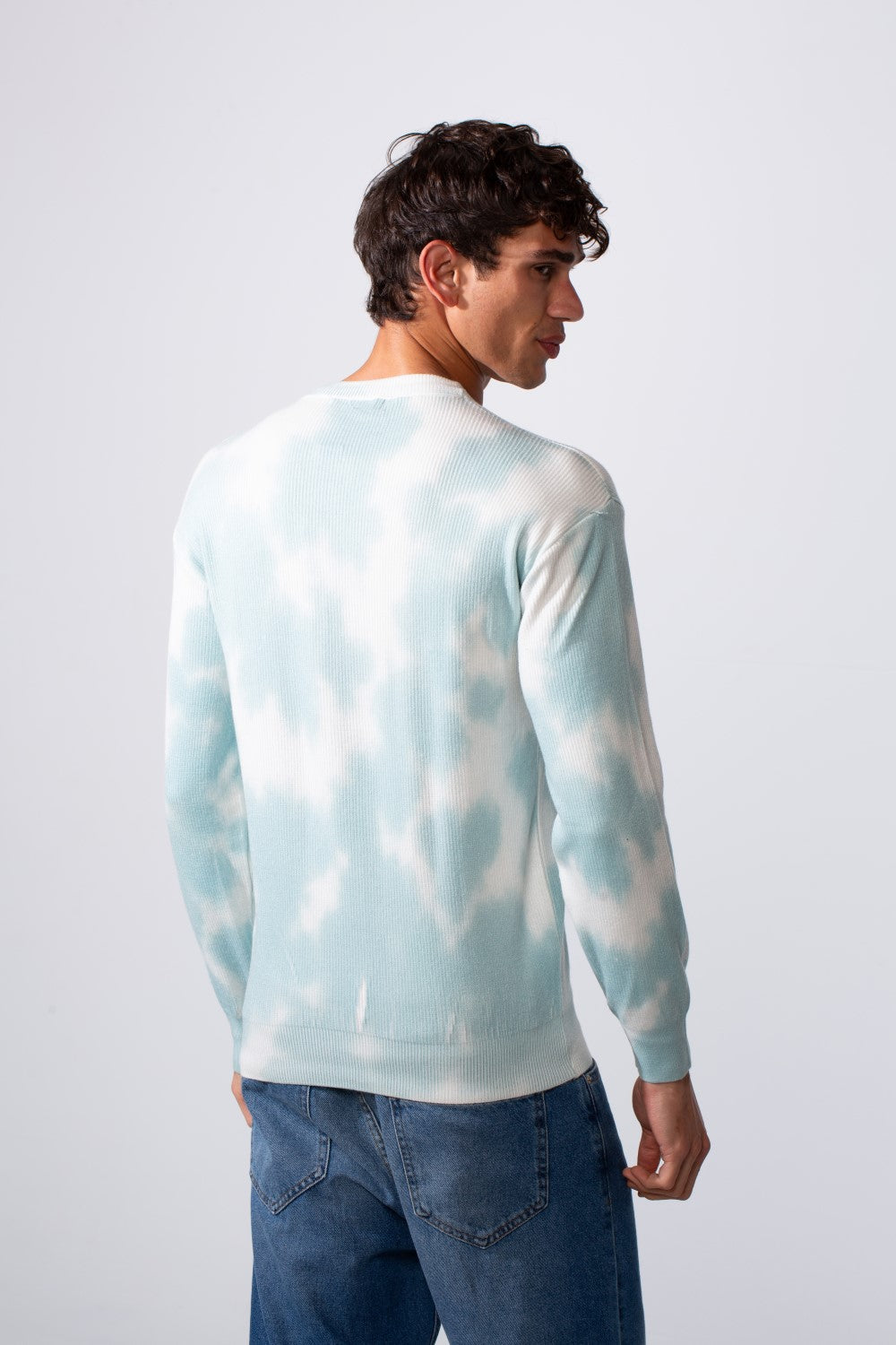 Men's Tie Dye Slim Fit Crew Neck Long Sleeve Sweatshirt