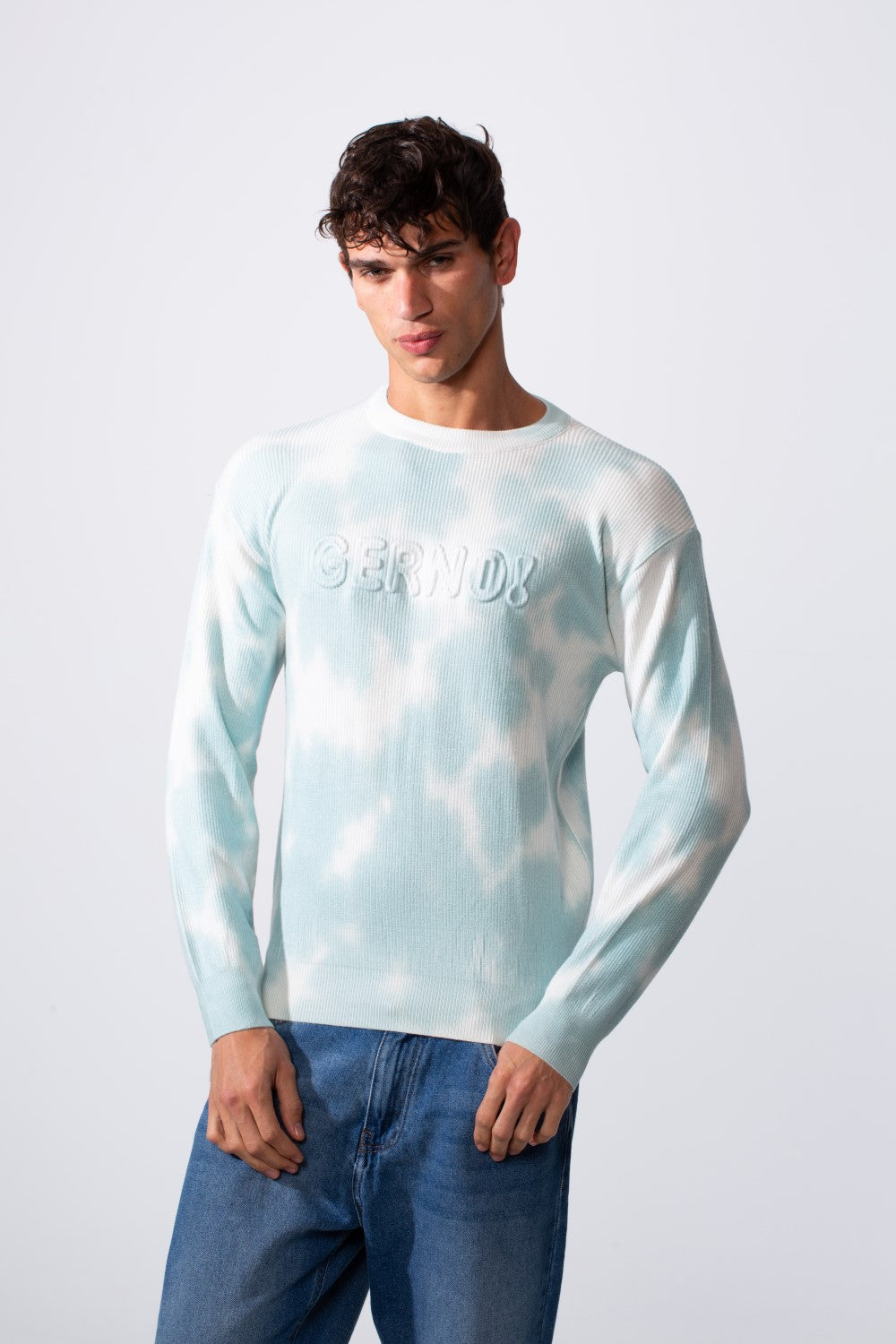 Men's Tie Dye Slim Fit Crew Neck Long Sleeve Sweatshirt