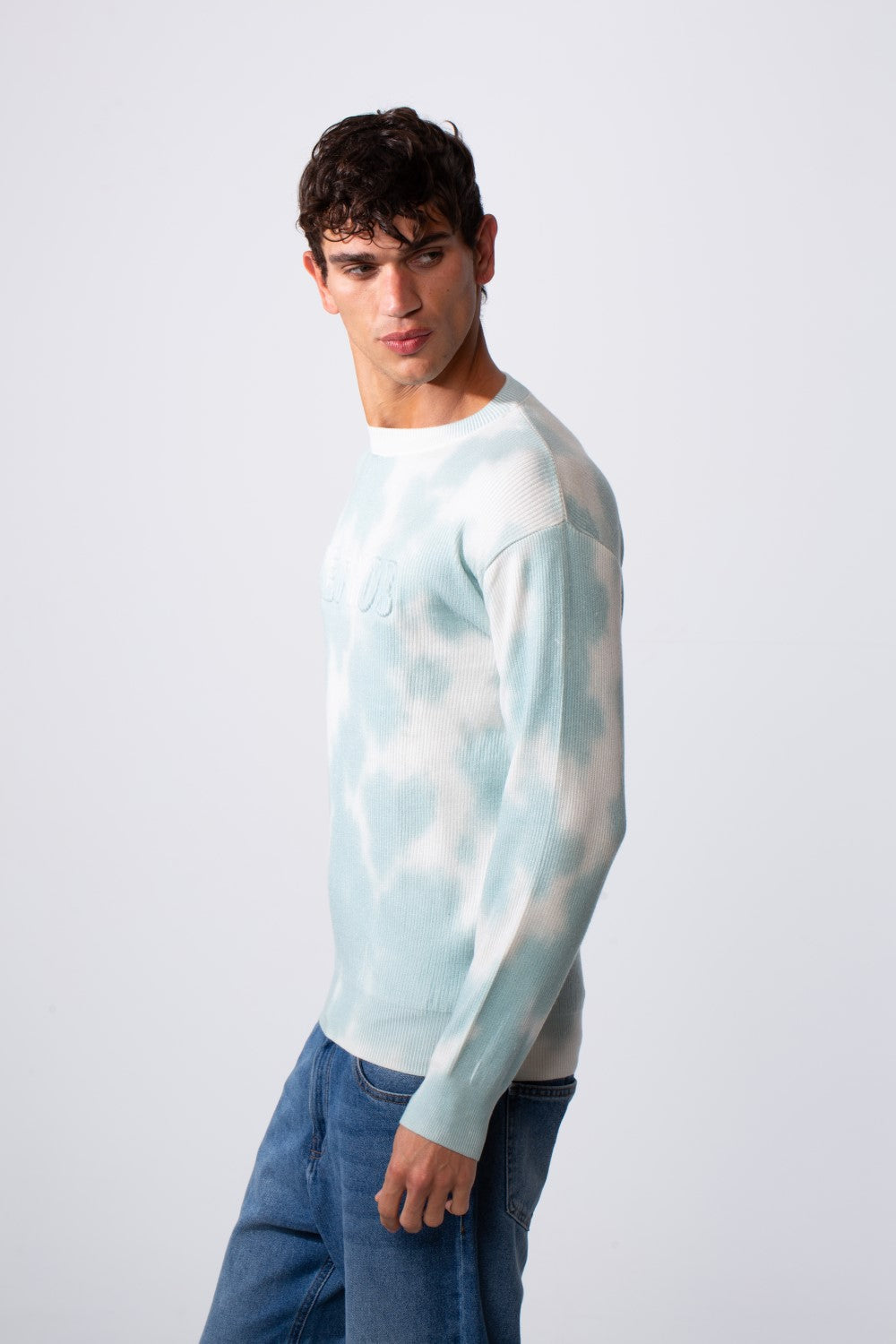 Men's Tie Dye Slim Fit Crew Neck Long Sleeve Sweatshirt