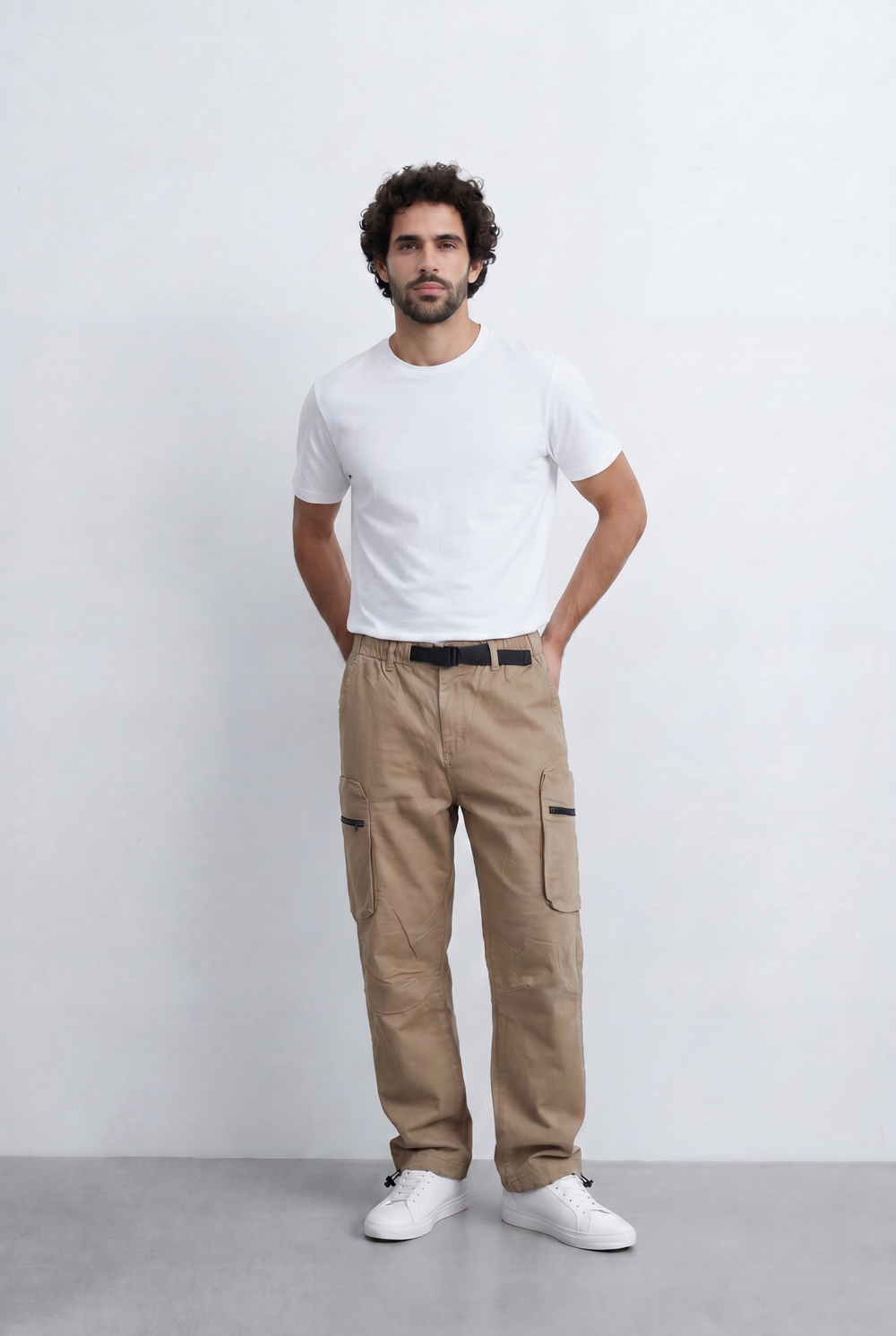 Men’s Tomato Store Sherwal Pants Utility Pocket Details Adjustable Belt Accent