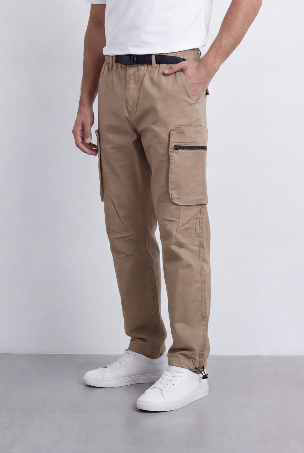 Men’s Tomato Store Sherwal Pants Utility Pocket Details Adjustable Belt Accent