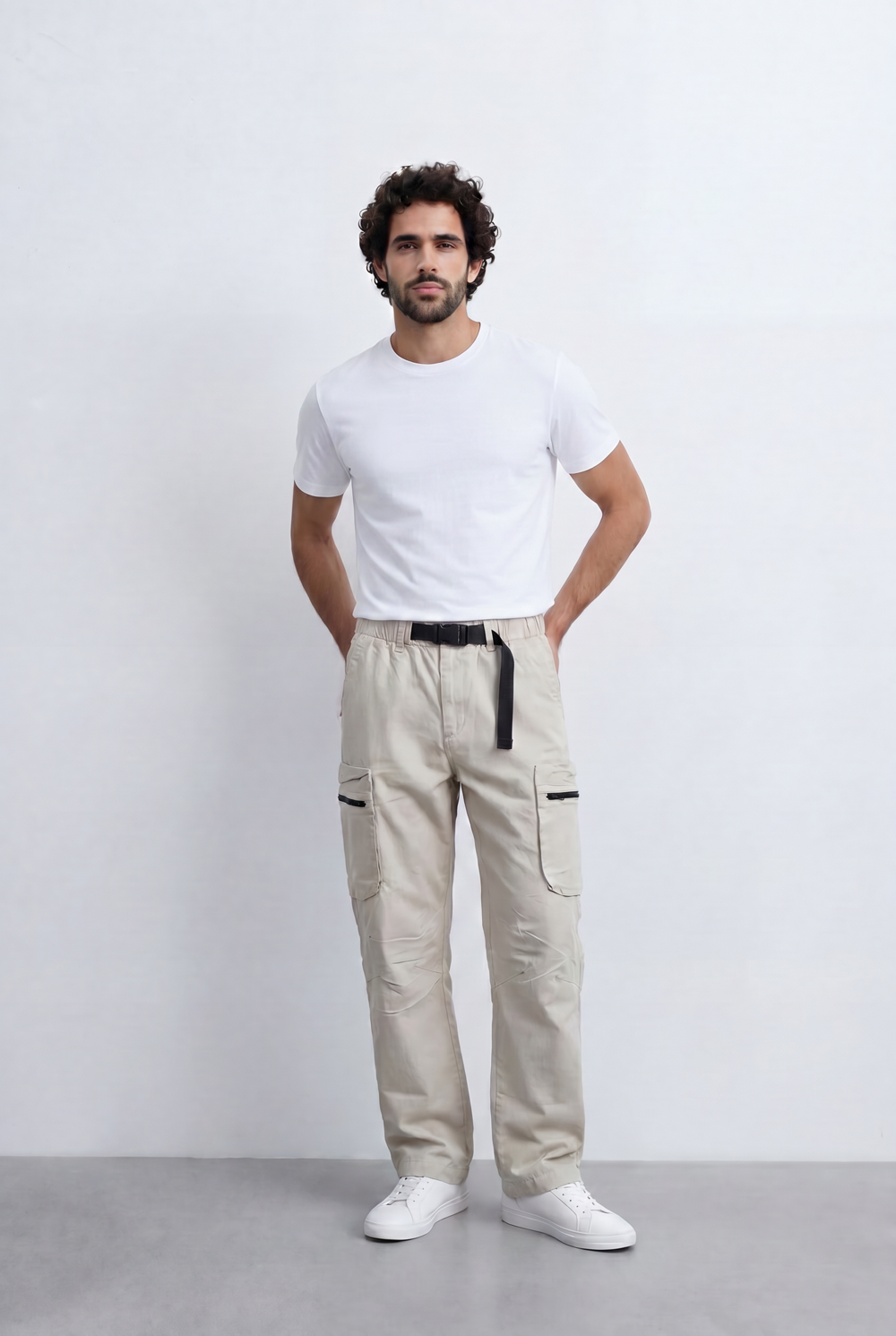 Men’s Tomato Store Sherwal Pants Utility Pocket Details Adjustable Belt Accent