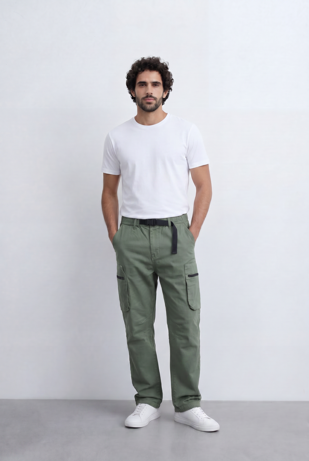 Men’s Tomato Store Sherwal Pants Utility Pocket Details Adjustable Belt Accent