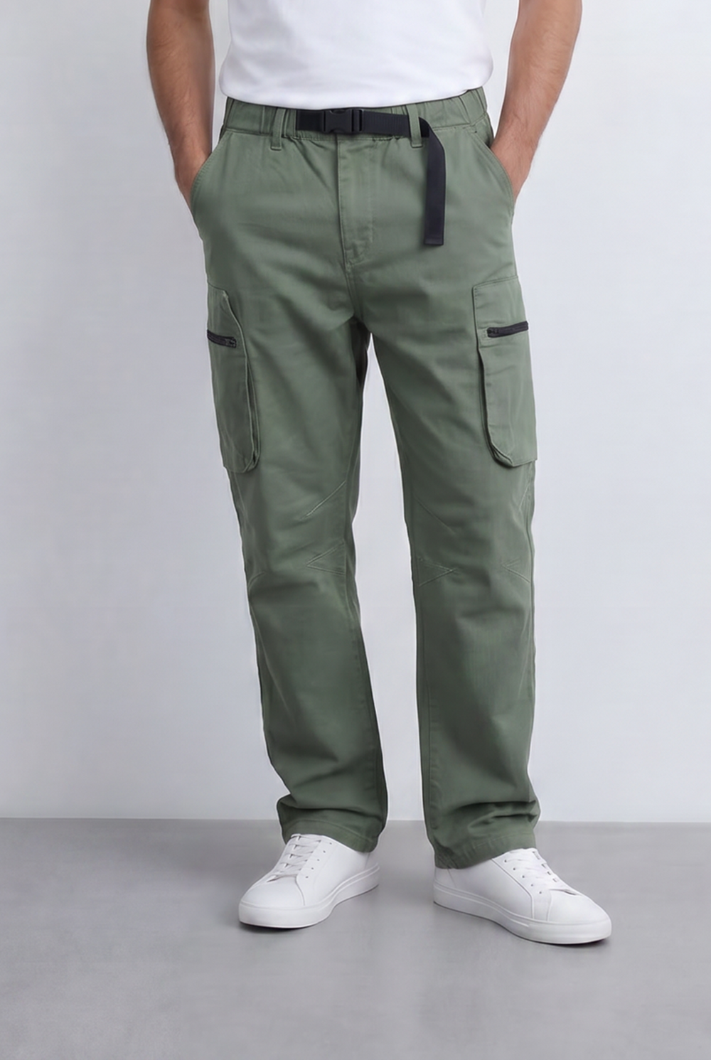 Men’s Tomato Store Sherwal Pants Utility Pocket Details Adjustable Belt Accent