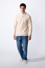 Men's Half Zip Long Sleeve Slim Fit High Mock Neck Knit Minimalist Pullover