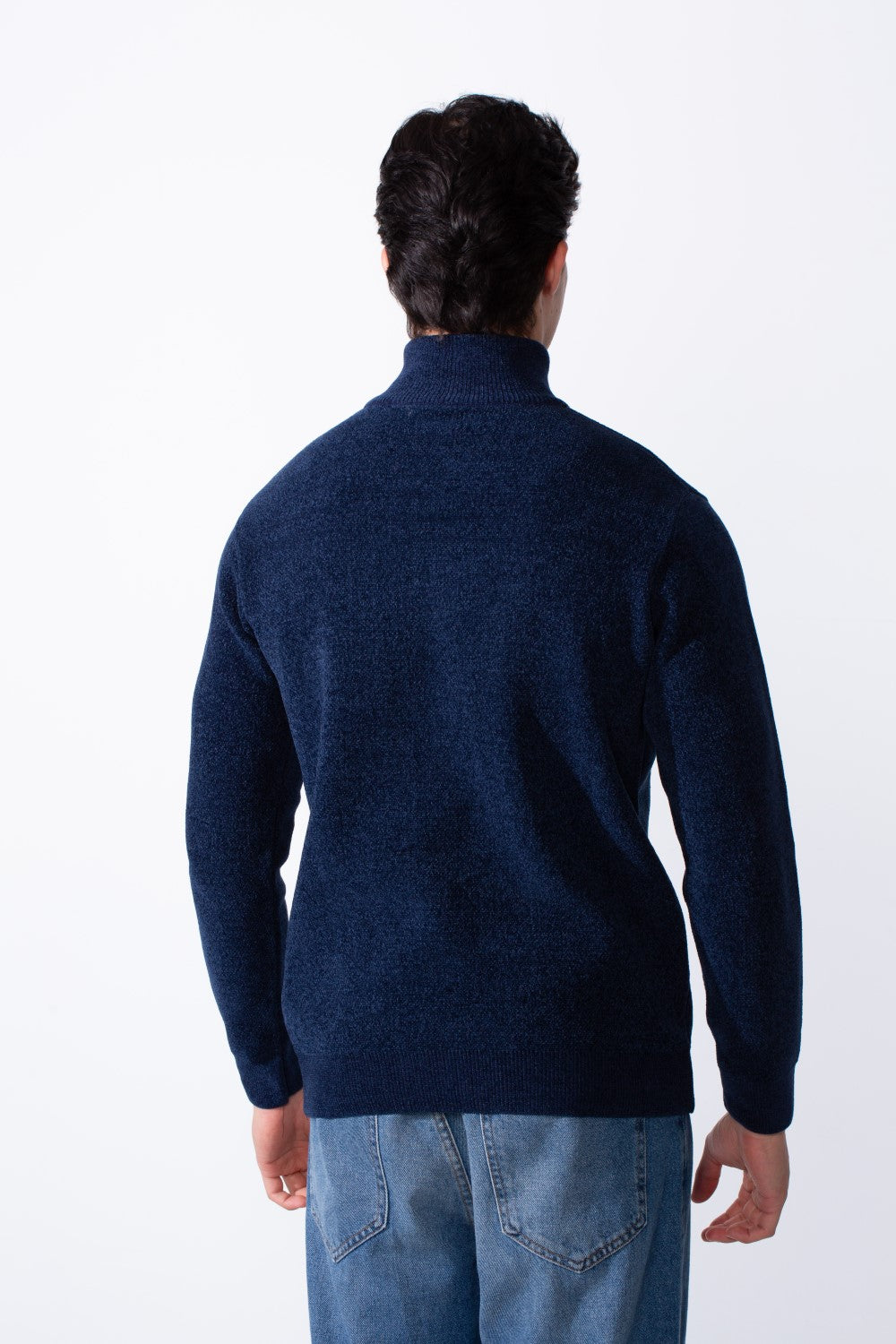 Men's Half Zip Long Sleeve Slim Fit High Mock Neck Knit Minimalist Pullover