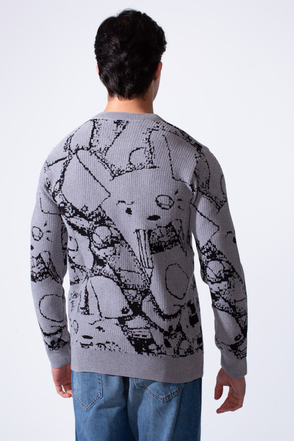 Men's Long Sleeve With Casual Print Slim Fit Crew Neck Pullover
