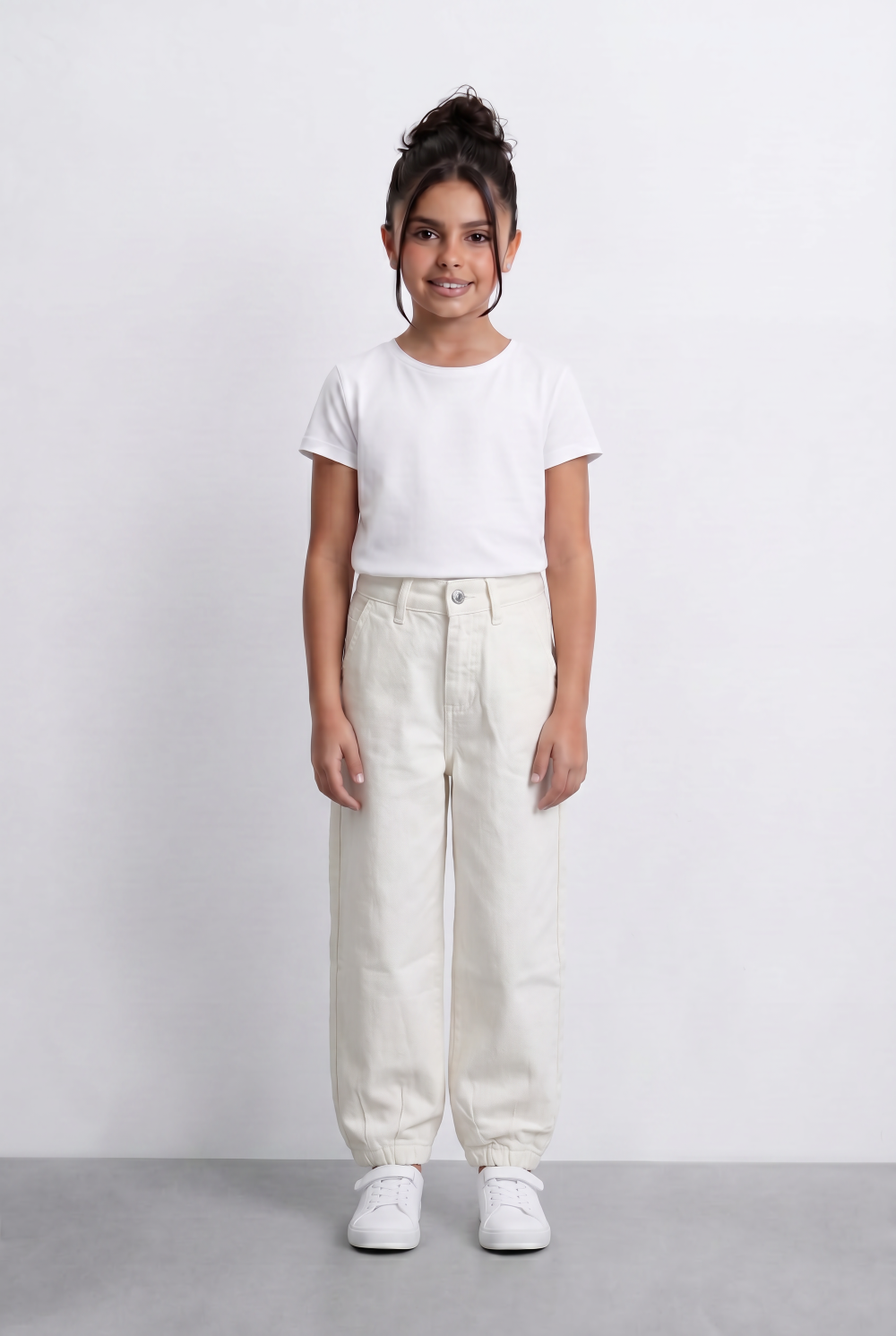 Girl's Basic Slouchy Fit Denim Jeans Casual Pants With Comfortable Relaxed Shape Tomato Store