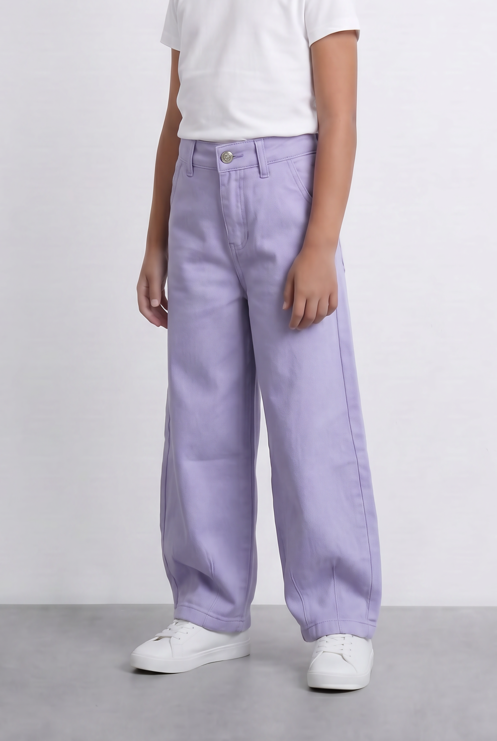 Girl's Basic Slouchy Fit Denim Jeans Casual Pants With Comfortable Relaxed Shape Tomato Store