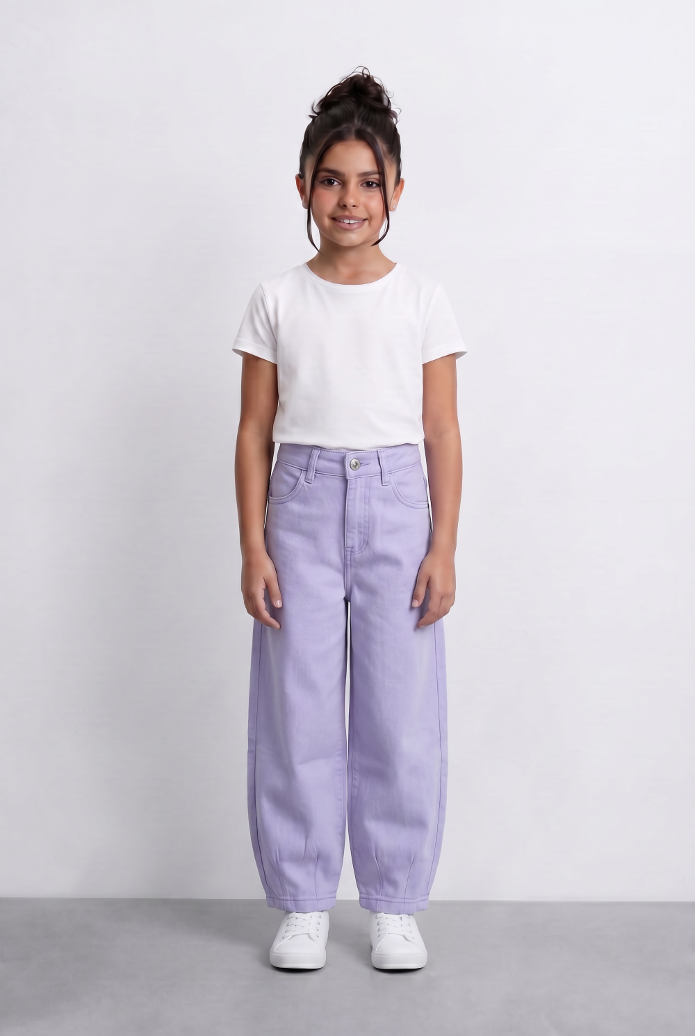 Girl's Basic Slouchy Fit Denim Jeans Casual Pants With Comfortable Relaxed Shape Tomato Store