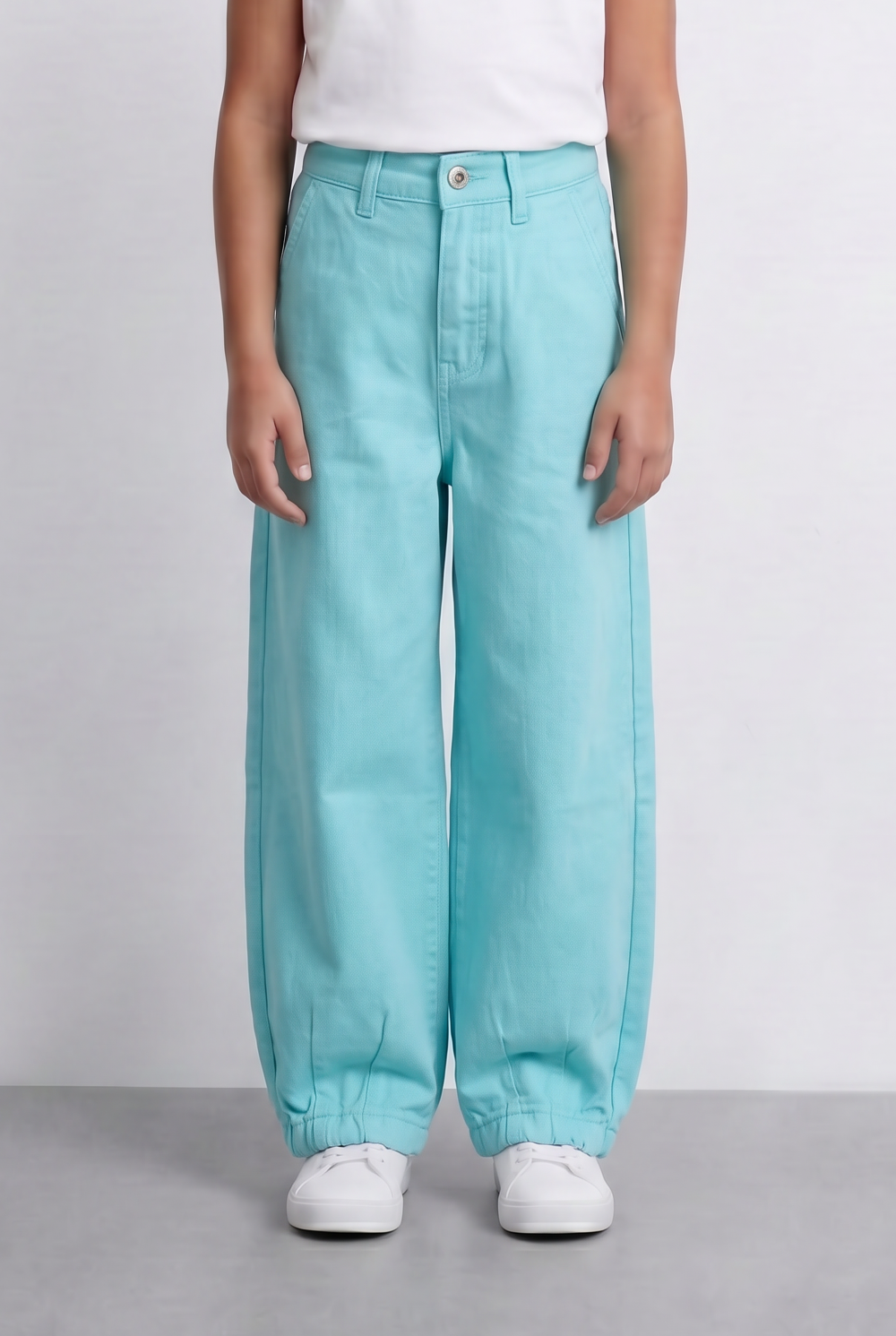 Girl's Basic Slouchy Fit Denim Jeans Casual Pants With Comfortable Relaxed Shape Tomato Store
