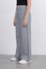 girl’s Tomato Store Wide Leg Pants With Tailored Waist Clean Denim Relaxed Drape