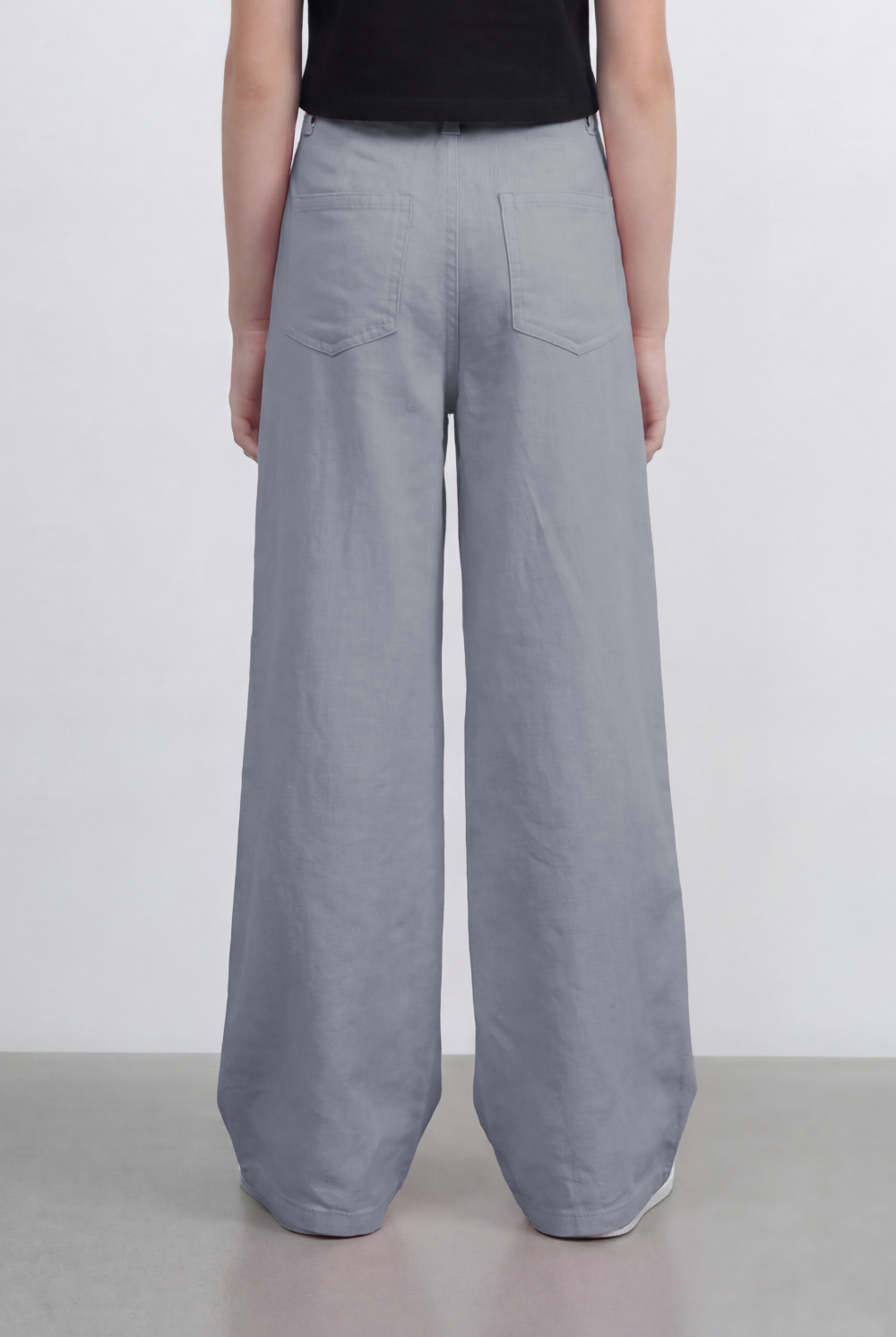 girl’s Tomato Store Wide Leg Pants With Tailored Waist Clean Denim Relaxed Drape