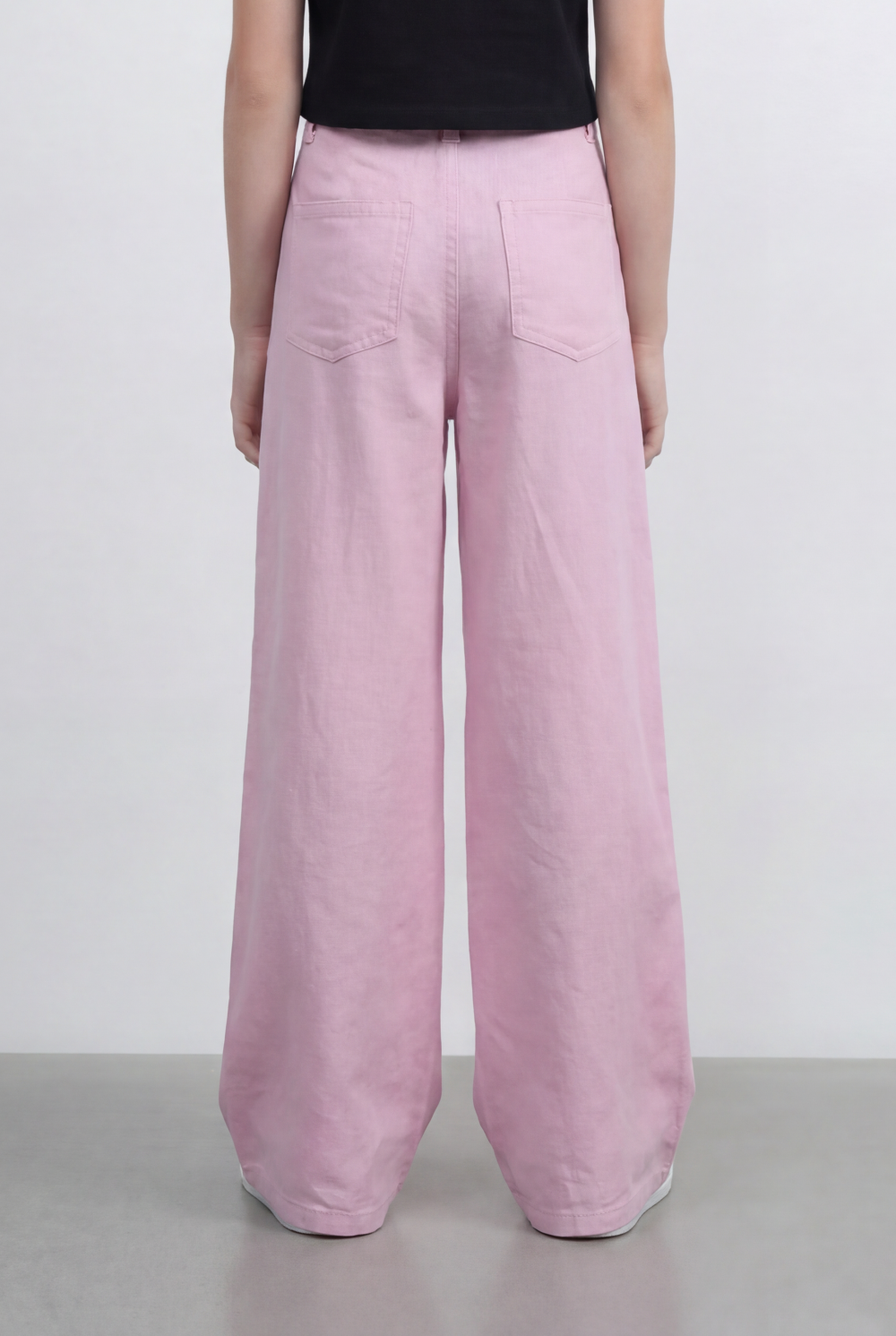 girl’s Tomato Store Wide Leg Pants With Tailored Waist Clean Denim Relaxed Drape