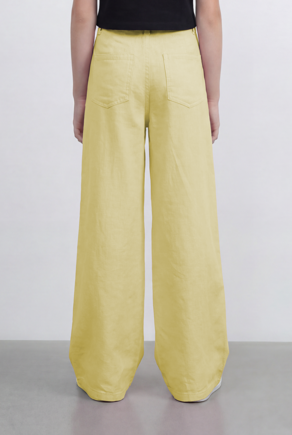 girl’s Tomato Store Wide Leg Pants With Tailored Waist Clean Denim Relaxed Drape