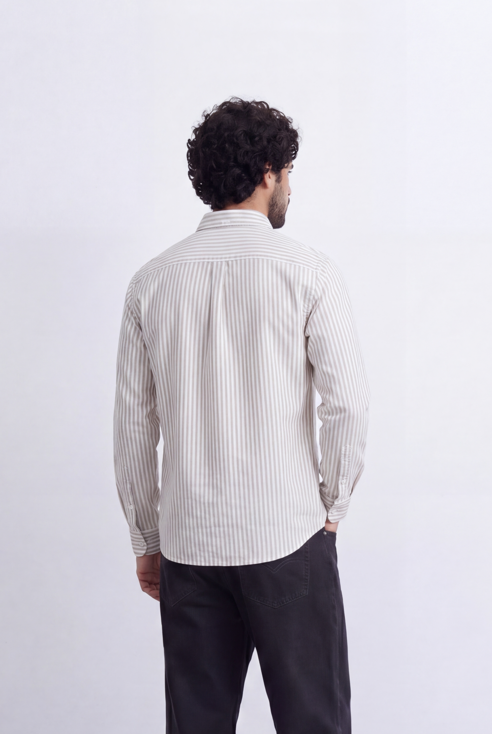Men's Long Sleeve Vertical Striped Shirt Regular Fit for Any Occasion Tomato Store