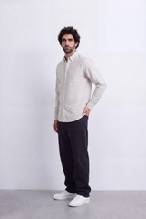 Men's Long Sleeve Vertical Striped Shirt Regular Fit for Any Occasion Tomato Store