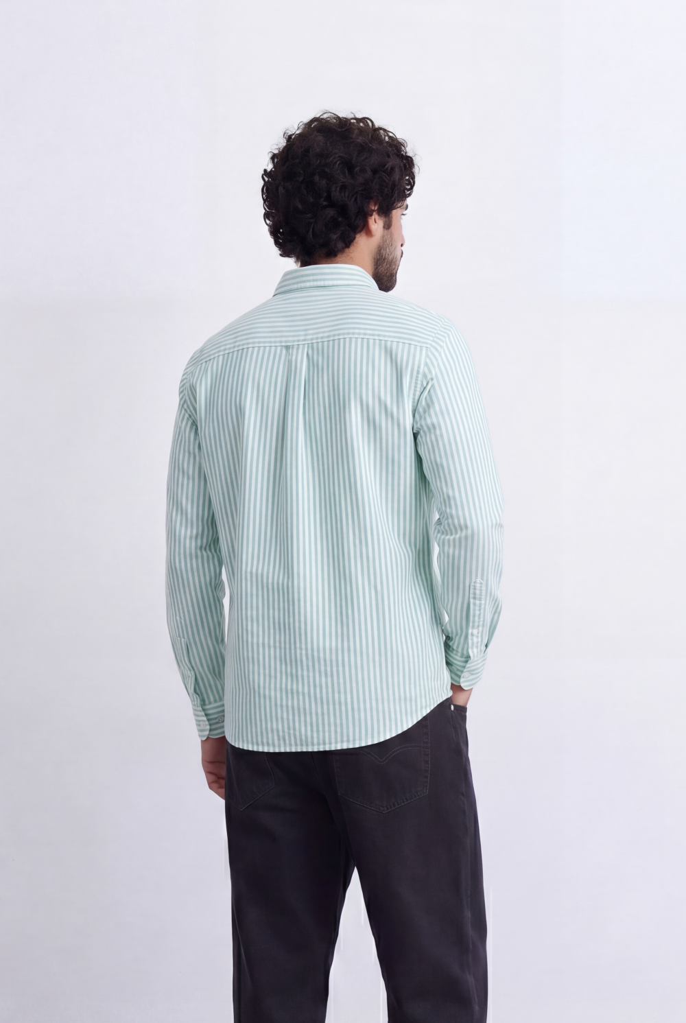 Men's Long Sleeve Vertical Striped Shirt Regular Fit for Any Occasion Tomato Store