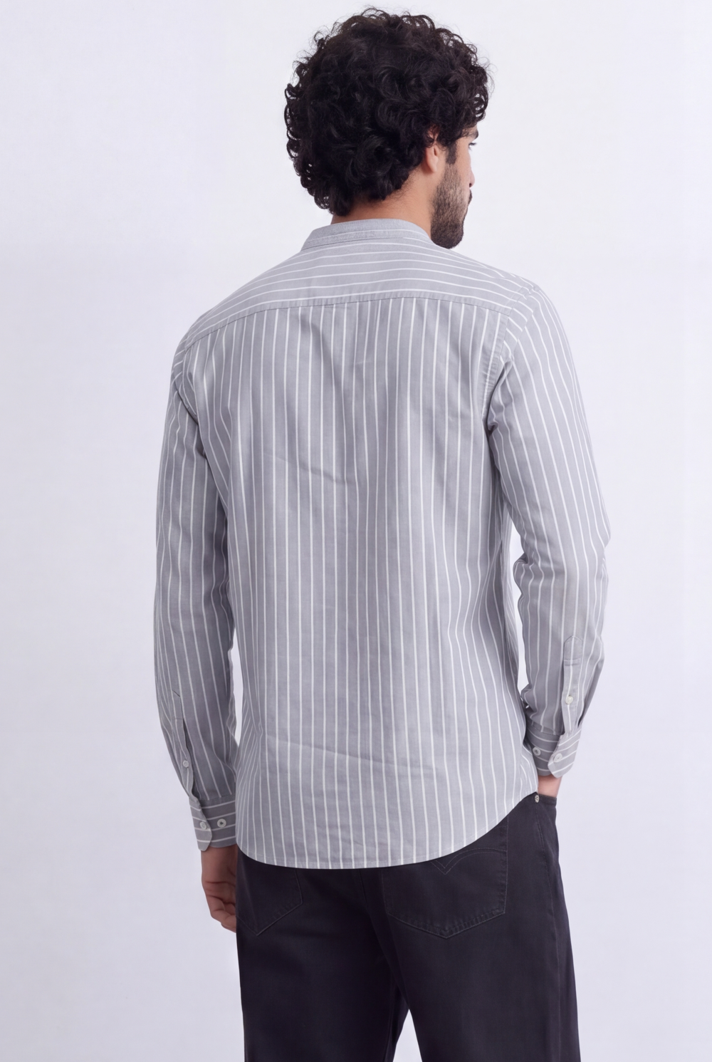 Men's Slim Fit Long Sleeve Striped Shirt Tomato Store Classic Button-Down Smart Casual Everyday Style
