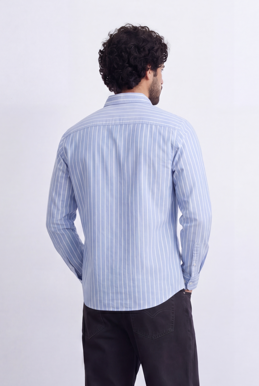 Men's Slim Fit Long Sleeve Striped Shirt Tomato Store Classic Button-Down Smart Casual Everyday Style