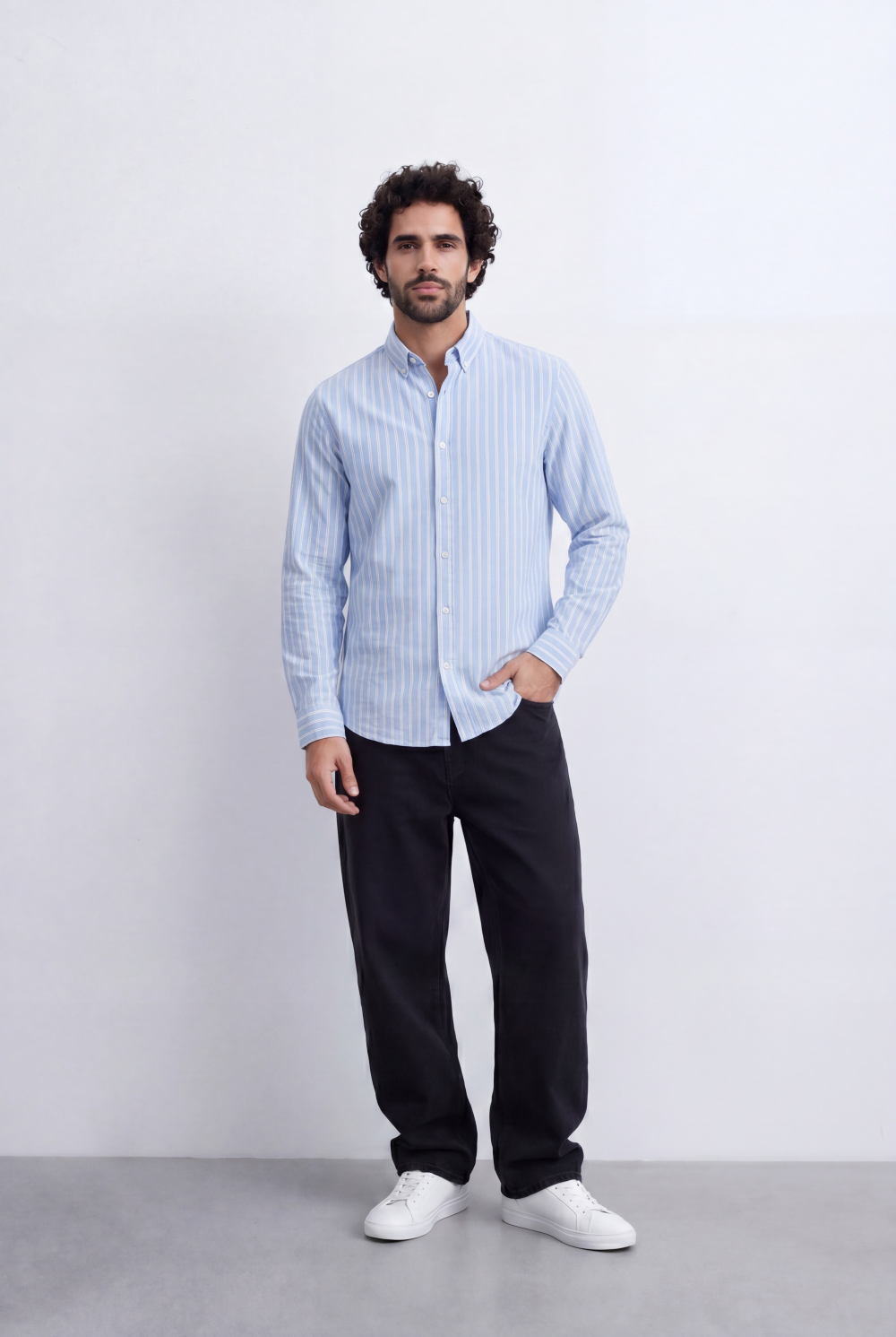 Men's Striped Regular Fit Tomato Store Shirt Lightweight Multi Stripe Pattern For A Laid-Back Smart Style