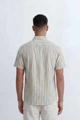 Men’s Tomato Store Striped Shirt Vertical Stripe Pattern Short Sleeve Design Regular Fit