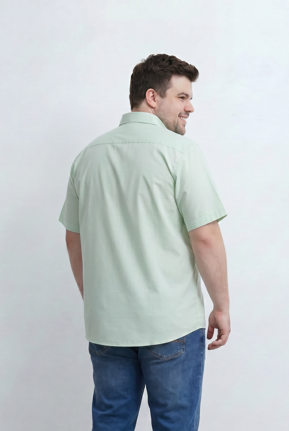 Men’s Tomato Store Big Size Short Sleeve Basic Shirt Featuring Relaxed Open Collar Design