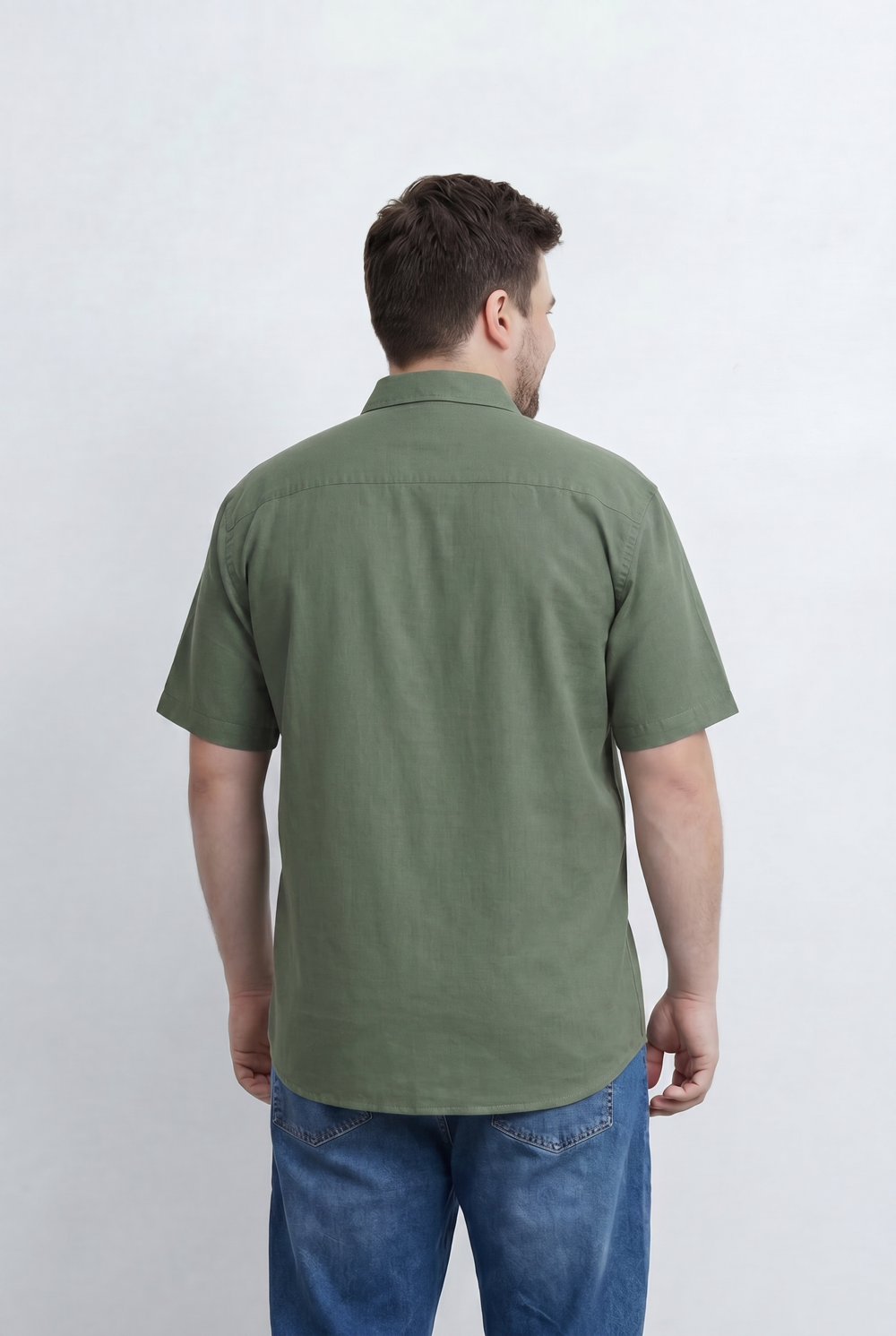 Men’s Tomato Store Big Size Short Sleeve Basic Shirt Featuring Relaxed Open Collar Design